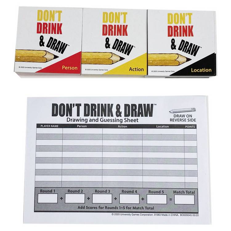 Don't Drink and Draw adult party game, imported from the UK