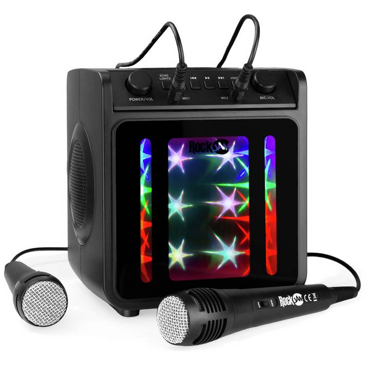 RockJam SingCube 10W Bluetooth karaoke machine with two mics - British product