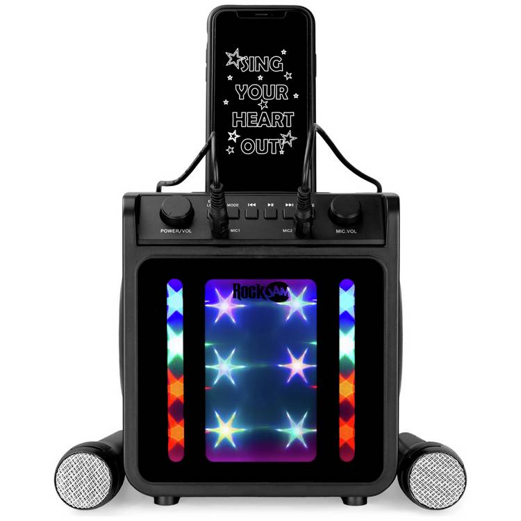 RockJam SingCube 10W Bluetooth karaoke machine with two mics - British product