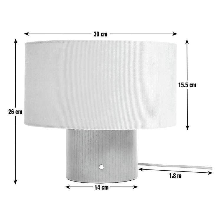 Habitat corduroy touch table lamp mustard walnut - British product
