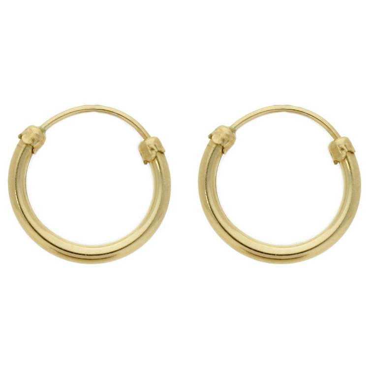 Revere single 9ct yellow gold hoop earring 15mm - British product