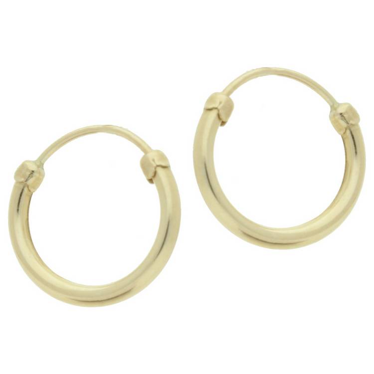 Revere single 9ct yellow gold hoop earring 15mm - British product