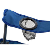 Folding camping chair blue with drinks holder and carry bag, imported from the UK