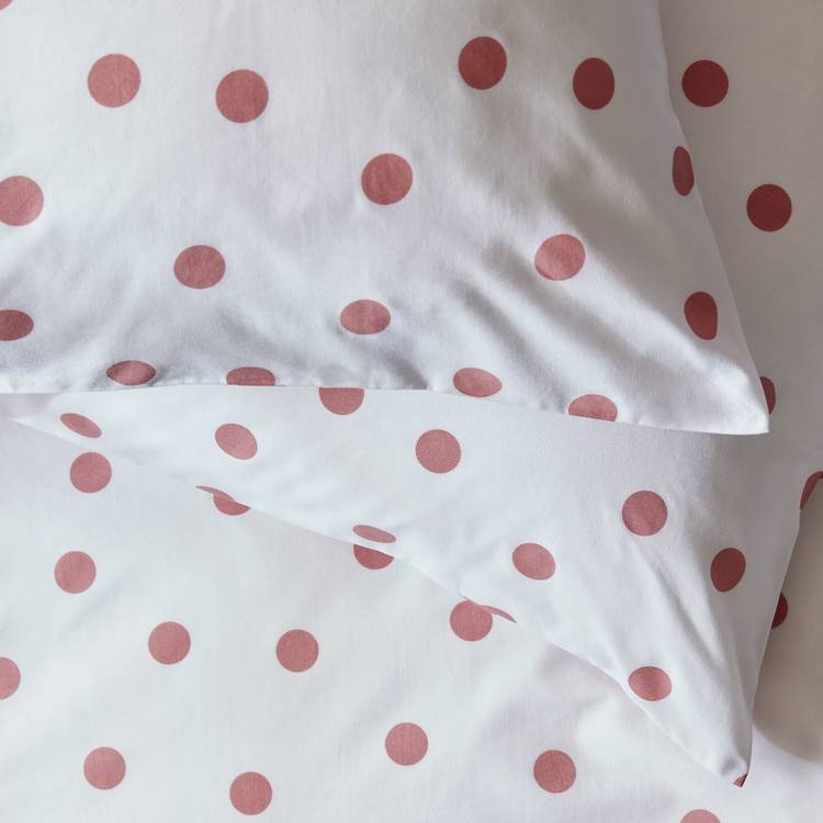Argos Home pink spot bedding set single, UK version