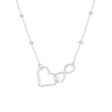 Revere sterling silver infinity heart pendant necklace 45cm - British product