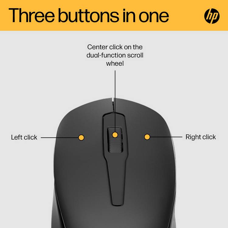 HP 150 black wireless mouse, imported from the UK