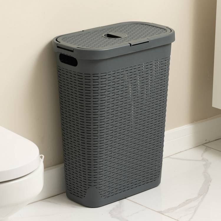 Addis dark grey slimline laundry basket 40L - British product