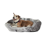 Grey crushed velvet box bed medium (British brand)