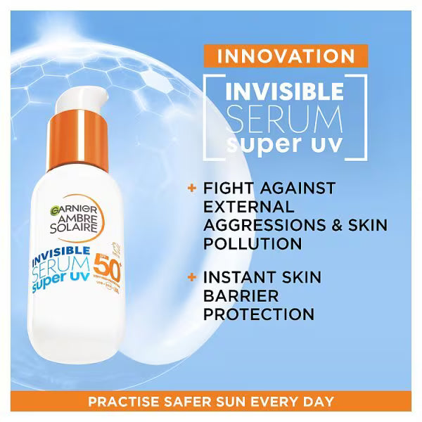 Garnier Ambre Solaire invisible face serum SPF 50+, UK version