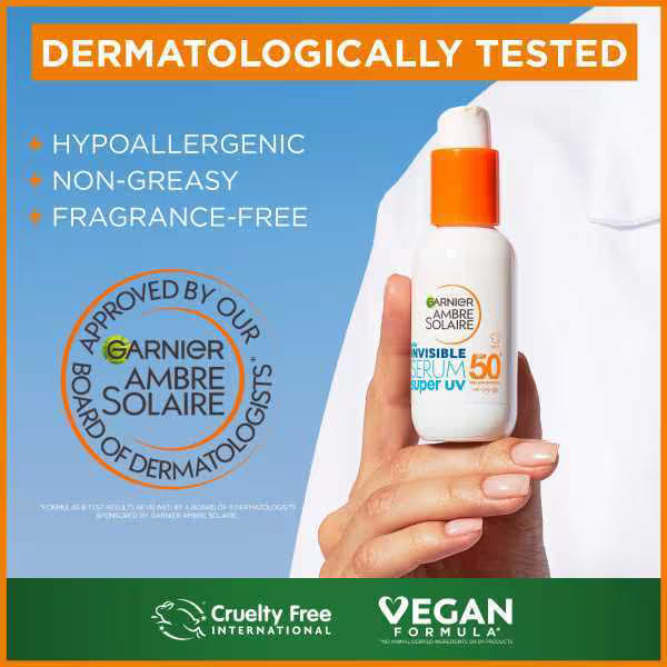 Garnier Ambre Solaire invisible face serum SPF 50+, UK version