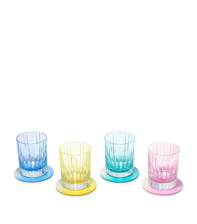 Baccarat Octogone design lacquer coasters set of 4, 11cm diameter - British product