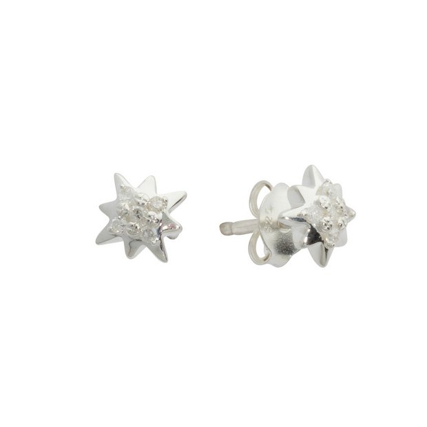 Revere sterling silver star stud earrings 0.05ct (British brand)