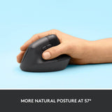 Logitech Lift Vertical Ergonomic Wireless Mouse Black, imported from the UK