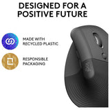 Logitech Lift Vertical Ergonomic Wireless Mouse Black, imported from the UK
