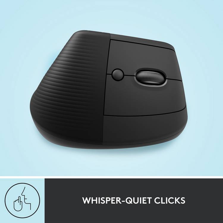 Logitech Lift Vertical Ergonomic Wireless Mouse Black, imported from the UK