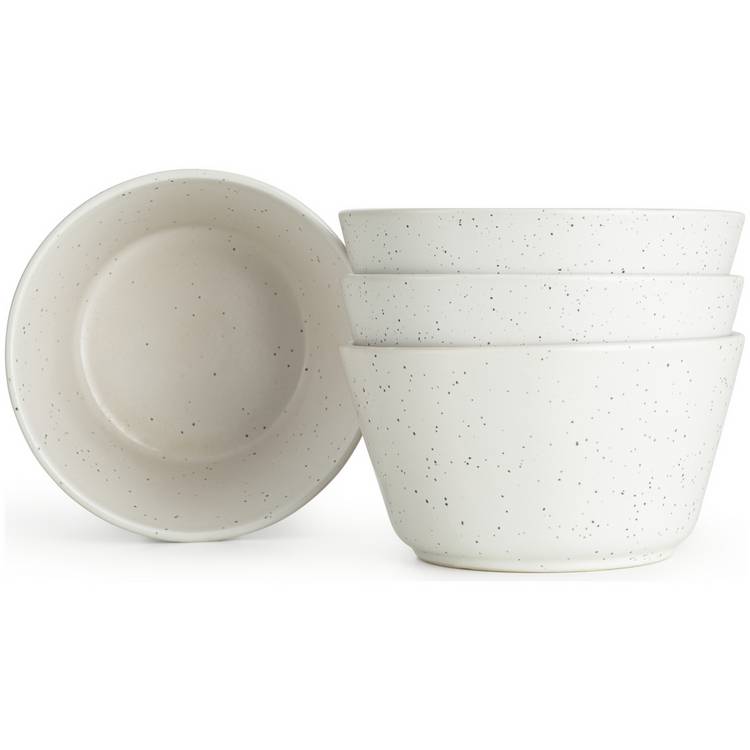 Habitat stoneware cereal bowl set of 4 white, imported from the UK