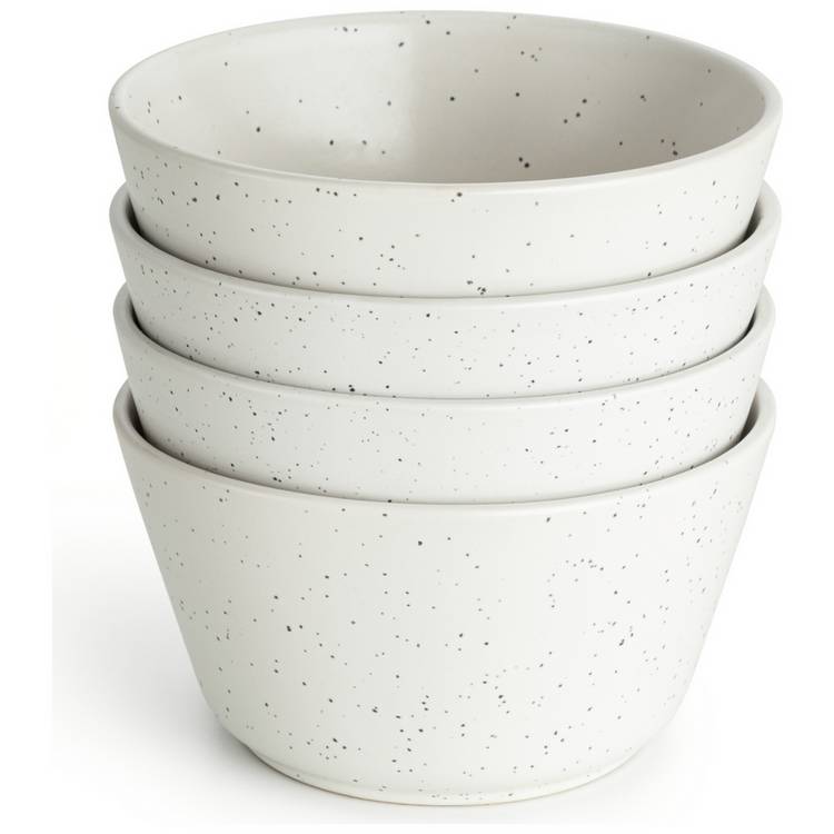 Habitat stoneware cereal bowl set of 4 white, imported from the UK