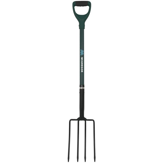 McGregor carbon steel digging fork with fibreglass shaft (British brand)
