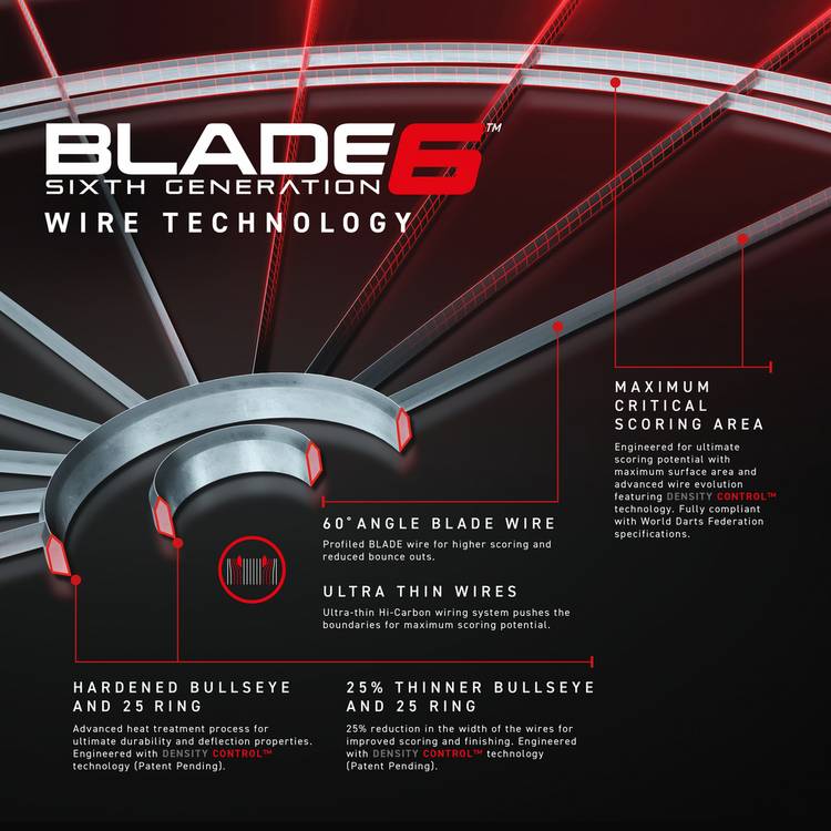 Winmau Blade 6 professional dartboard - British product