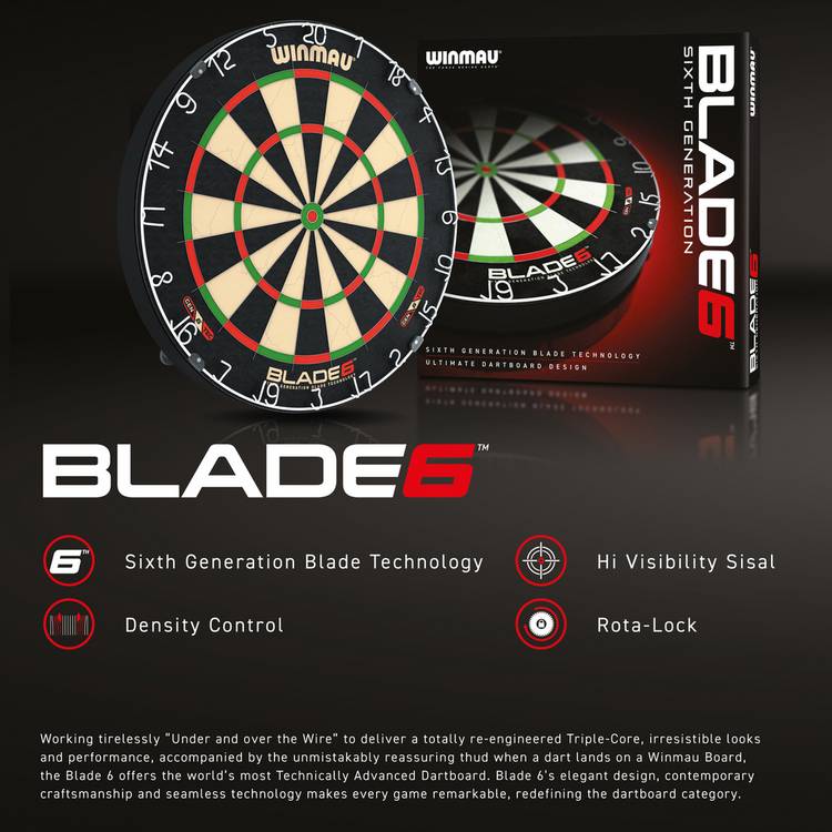 Winmau Blade 6 professional dartboard - British product