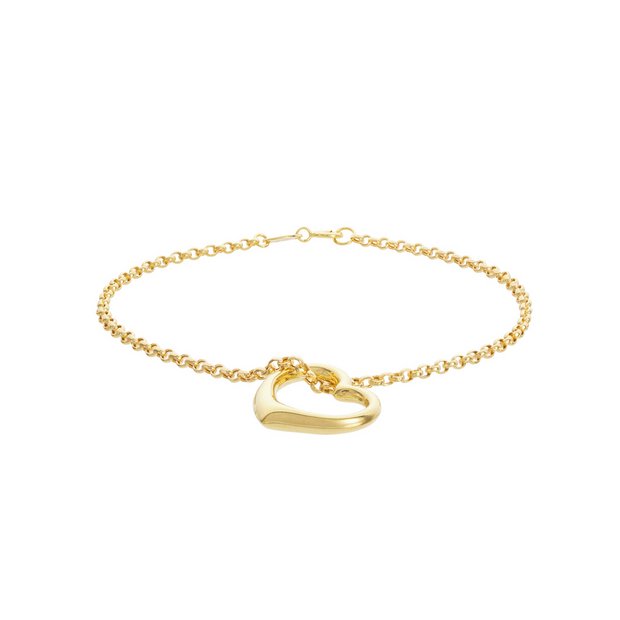 Revere 9ct yellow gold floating heart bracelet 7.5 inches - British product
