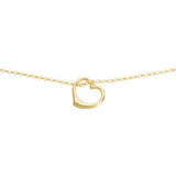 Revere 9ct yellow gold floating heart bracelet 7.5 inches - British product