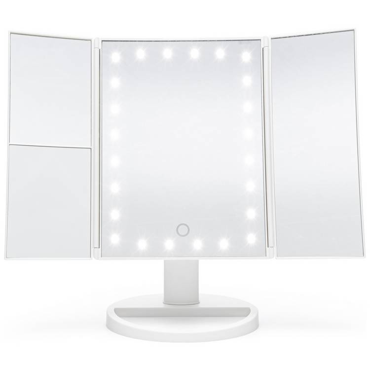 Rio white LED folding makeup mirror, imported from the UK