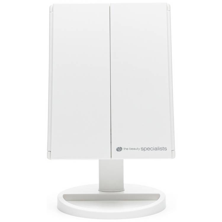 Rio white LED folding makeup mirror, imported from the UK