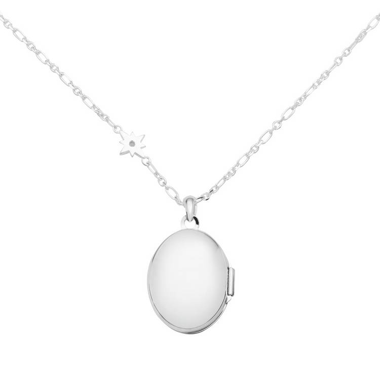 Revere silver-plated mother of pearl locket necklace adjustable chain (British brand)