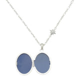 Revere silver-plated mother of pearl locket necklace adjustable chain (British brand)
