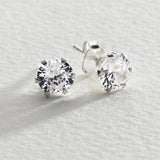Argos Revere Sterling Silver Round Cubic Zirconia Stud Earrings 6mm- Buy online at McGrocer
