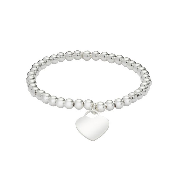 Revere heart stretchy beaded bracelet, imported from the UK