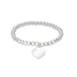 Argos Revere Sterling Silver Heart Stretchy Beaded Bracelet- Buy online at McGrocer