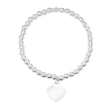 Revere heart stretchy beaded bracelet, imported from the UK