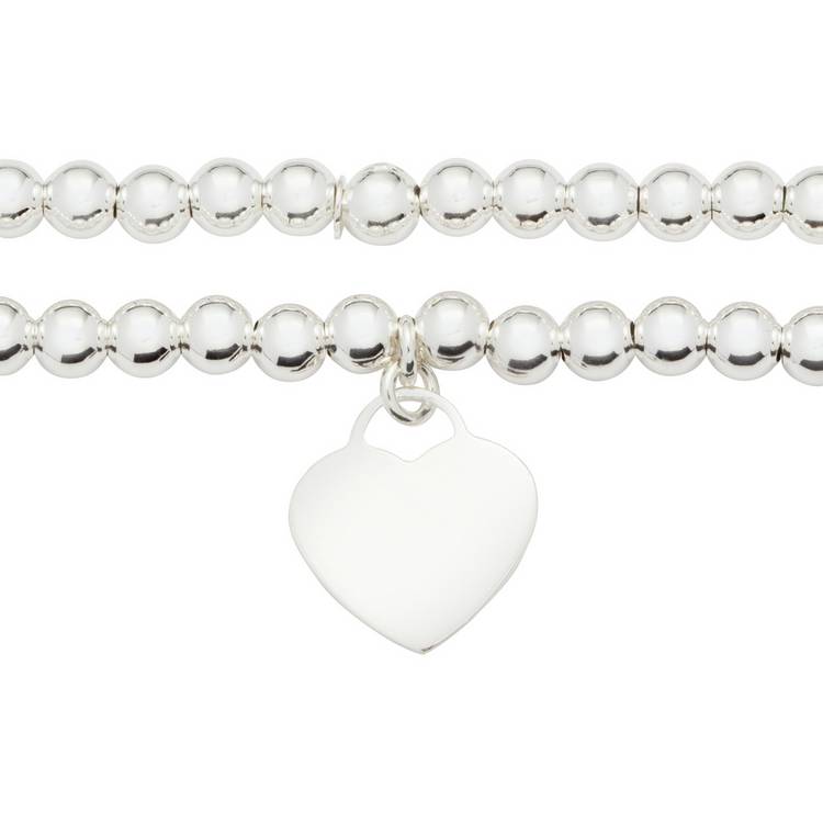 Revere heart stretchy beaded bracelet, imported from the UK