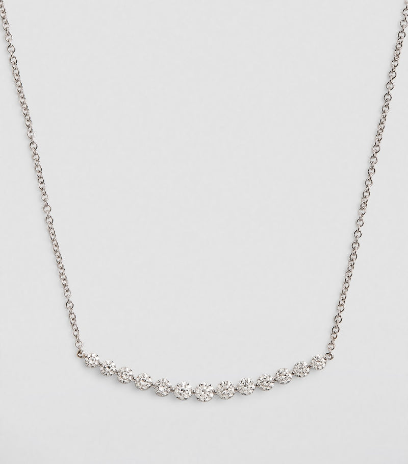 Anita Ko white gold diamond crescent necklace (British brand)