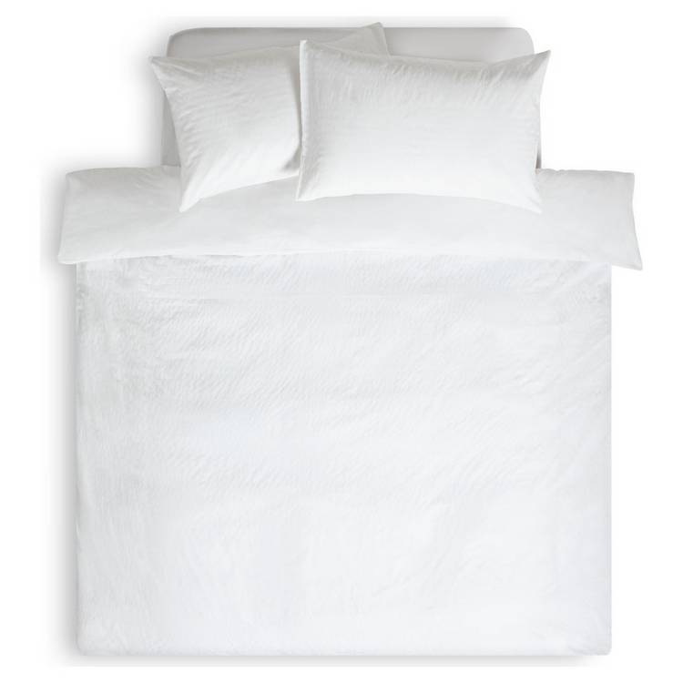 Habitat seersucker bedding set plain white single, imported from the UK