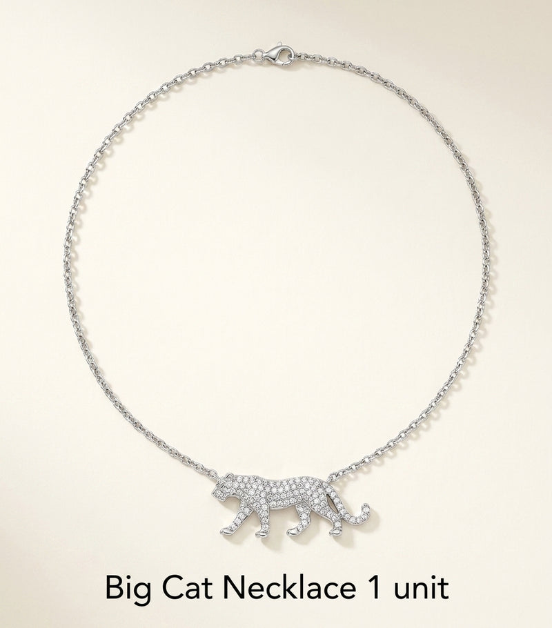 Cartier Panthère necklace white gold diamond pendant, UK version