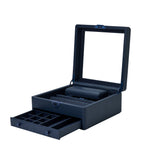 WOLF Earth Watch Box apple leather glass lid, imported from the UK