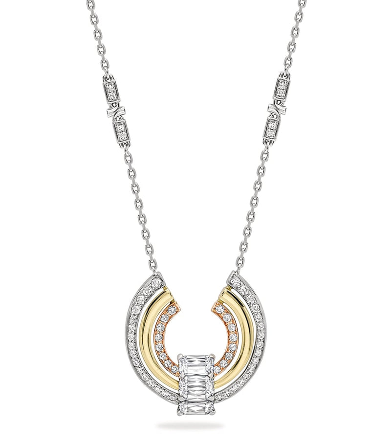 Boodles Gold, Platinum and Diamond Ribbons Pendant, imported from the UK