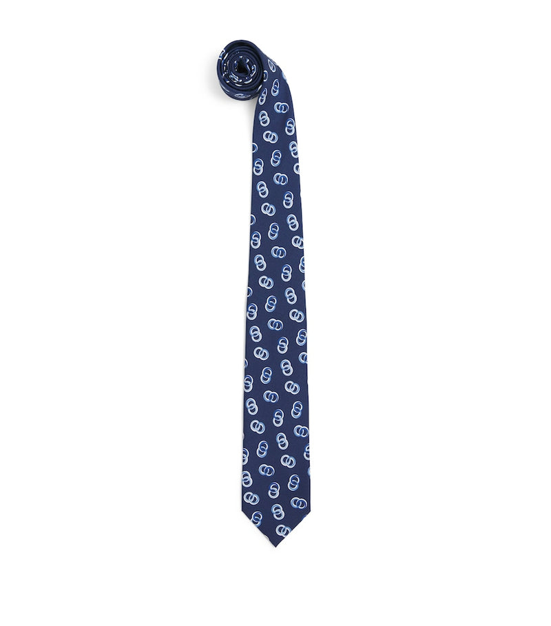 Isaia silk tie hand-cut folded seven times 8cm, UK version