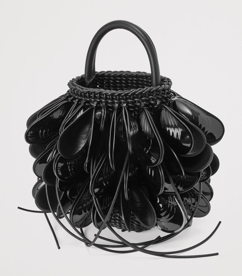 LOEWE Leather Shell Bucket Bag with woven texture, imported from the UK