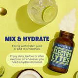 Lucy Bee electrolyte powder coconut water lime 175g, imported from the UK