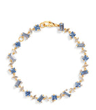 Suzanne Kalan yellow gold diamond and blue sapphire one of a kind bracelet, imported from the UK