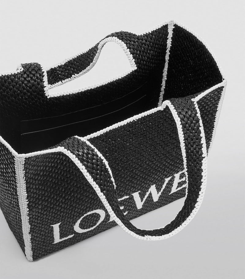 LOEWE Font woven raffia tote bag large (British brand)