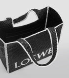 LOEWE Font woven raffia tote bag large (British brand)
