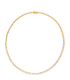 Suzanne Kalan yellow gold diamond tennis necklace 43cm, imported from the UK