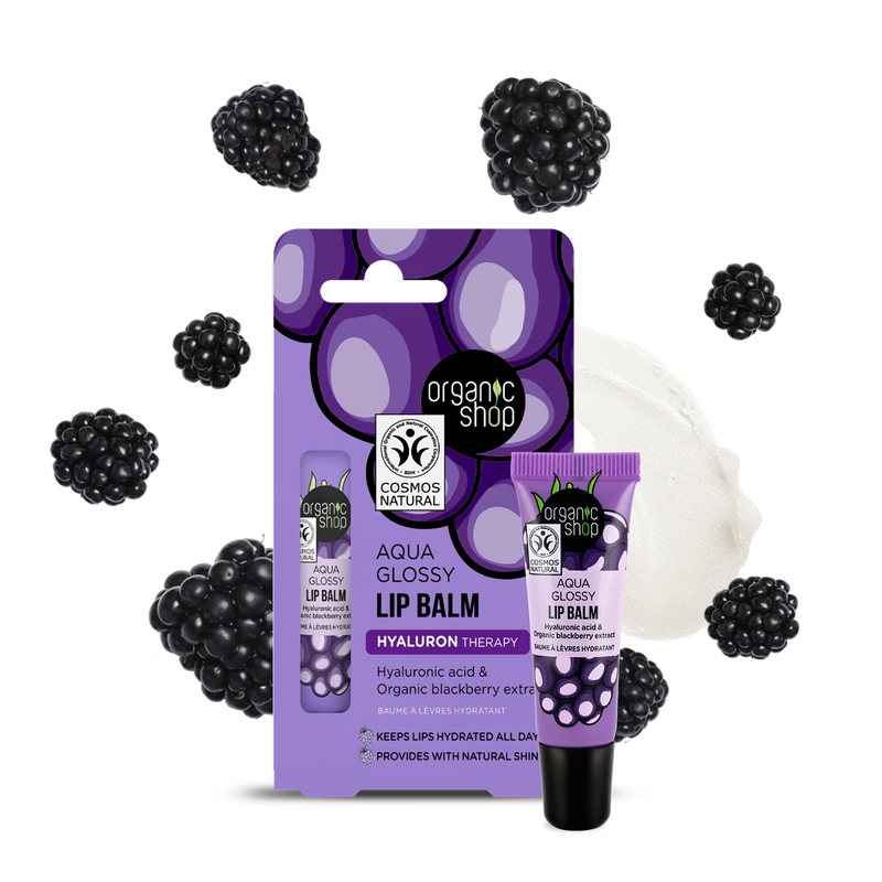 Organic Shop lip balm hyaluronic acid blackberry 10ml (British brand)
