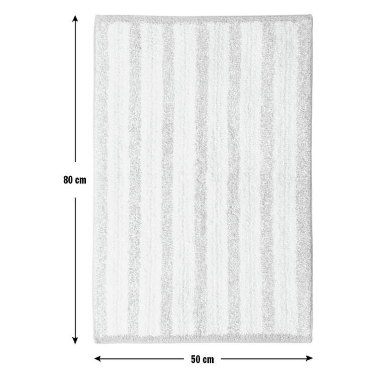 Habitat coastal horizontal stripe cotton bath mat blue white 80x50cm (British brand)