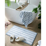 Argos Habitat Coastal Horizontal Stripe Cotton Bath Mat Blue White 80x50cm- Buy online at McGrocer